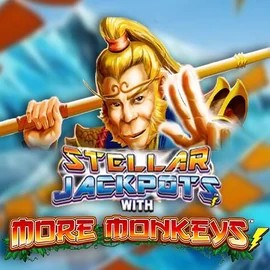 Stellar Jackpots with More Monkeys slot logo by Lightning Box Game at Herospin Casino